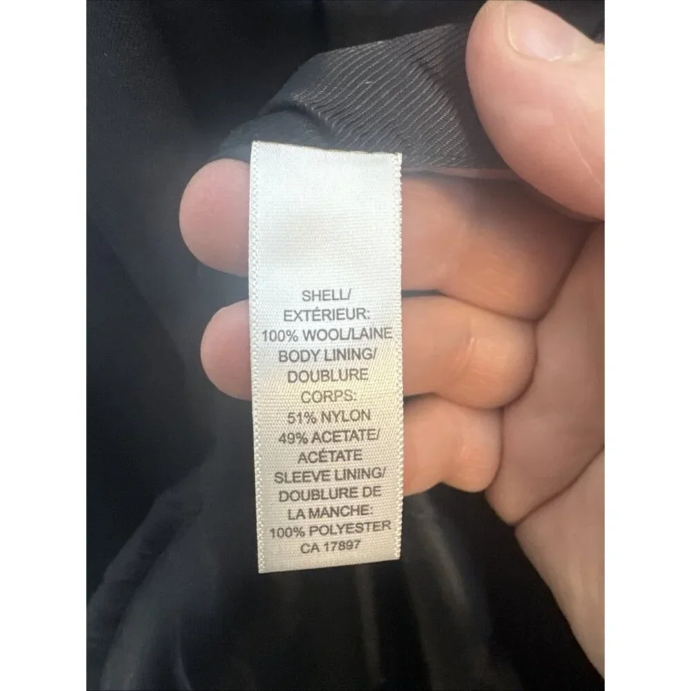 Banana Republic Cerruti Wool Blazer Black Tailored Fit Men 40R Sport Coat‎